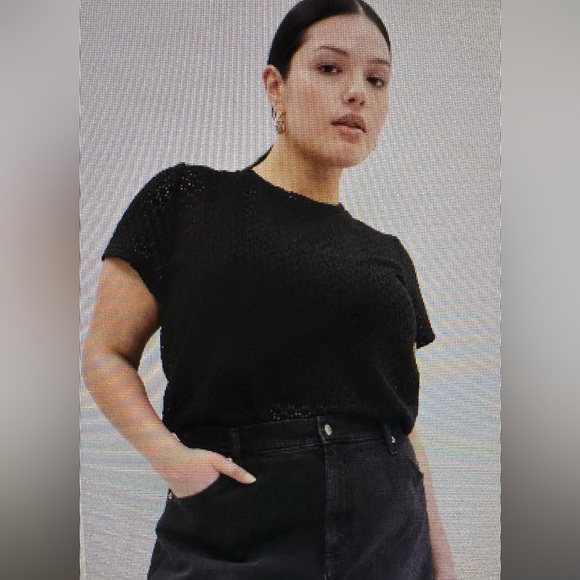 Gap, crochet, black tee, NWT, size XXL tall - Picture 5 of 9